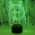 thumbnail image 5 of Lámpara de noche 3D con diseño de lobo, estilo art déco, LED, control remoto, 7/16 colores cambiantes, luz nocturna alimentada por USB, regalo para niños, cumpleaños, Navidad y Halloween., 5 of 5