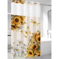 thumbnail image 2 of No Hook Shower Curtain with Snap-in Liner, Farmhouse Sunflower Waterproof Fabric Bathroom Curtains, Vintage Daisy Butterflies Rustic Burlap Bath Curtains & Mesh Top Window 54"x78", 2 of 9