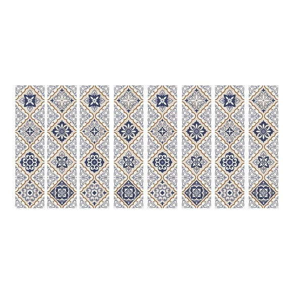 RoomMates Peel and Stick Mexican - Autocollant Mural pour Cuisine, Salle de Bain - 4,02 Po x 16,73 Po - Carreau Bleu, Carreau Jaune (Lot de 16)