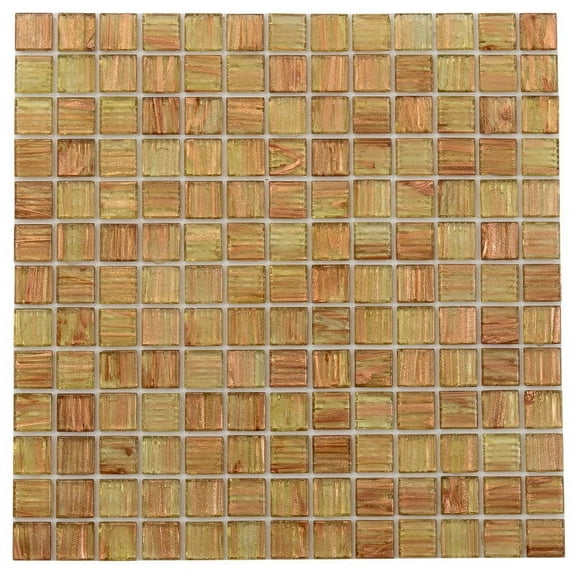 Celestial 12 in. x 12 in. Glossy Tortilla Brown Glass Mosaic Wall and Floor Tile (20 sq. ft./case) (20-pack)