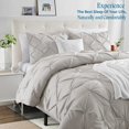thumbnail image 2 of 600 Thread Count Egyptian Cotton 3-Piece Pinch Pleated Duvet Cover Set with Zipper Closure - Twin/Twin-XL Size ( 68 x 90 ) Inches, (Silver Grey), 2 of 5