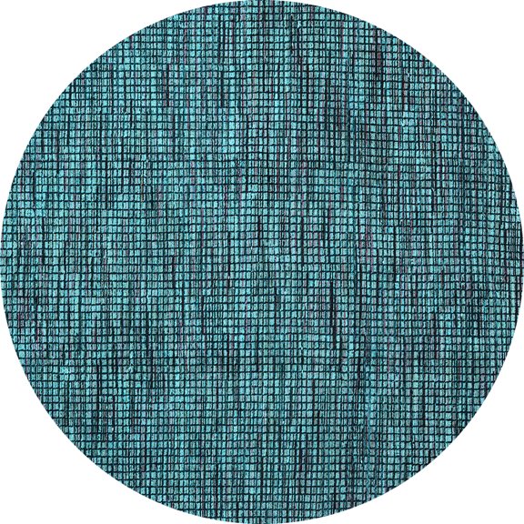 Ahgly Company Indoor Round Abstract Light Blue Modern Area Rugs, 6' Round