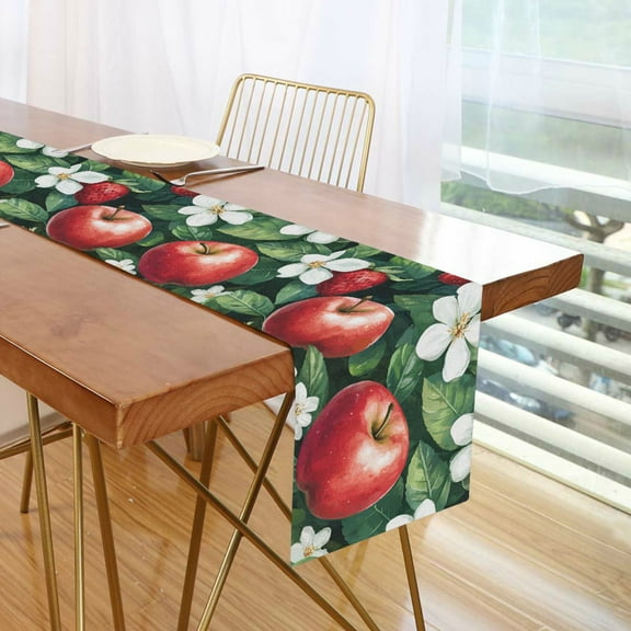 Yayeee Table Runner 70 inches Long Home Kitchen Dinning Party Decoration, Red Apple Pattern