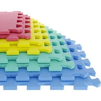 Interlocking Floor Mats - 8-Piece Nontoxic Exercise Mat or Play Mat for Toddlers, Babies or Kids - Foam Padding for Home Gym Multicolor