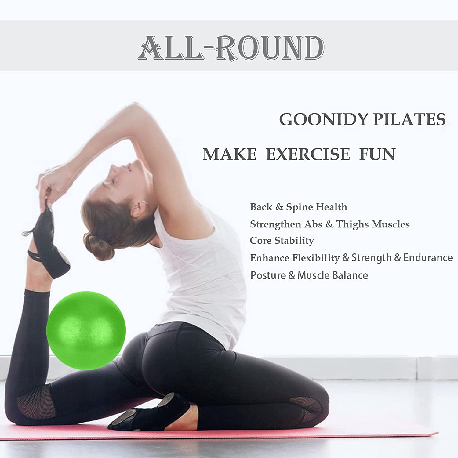 Small Pilates Ball for Therapy Mini Workout Core 9 Inch Small Exercise Mini Bender Pilates, Yoga, Workout, Bender, Core Training and Physical Therapy, Improves Balance