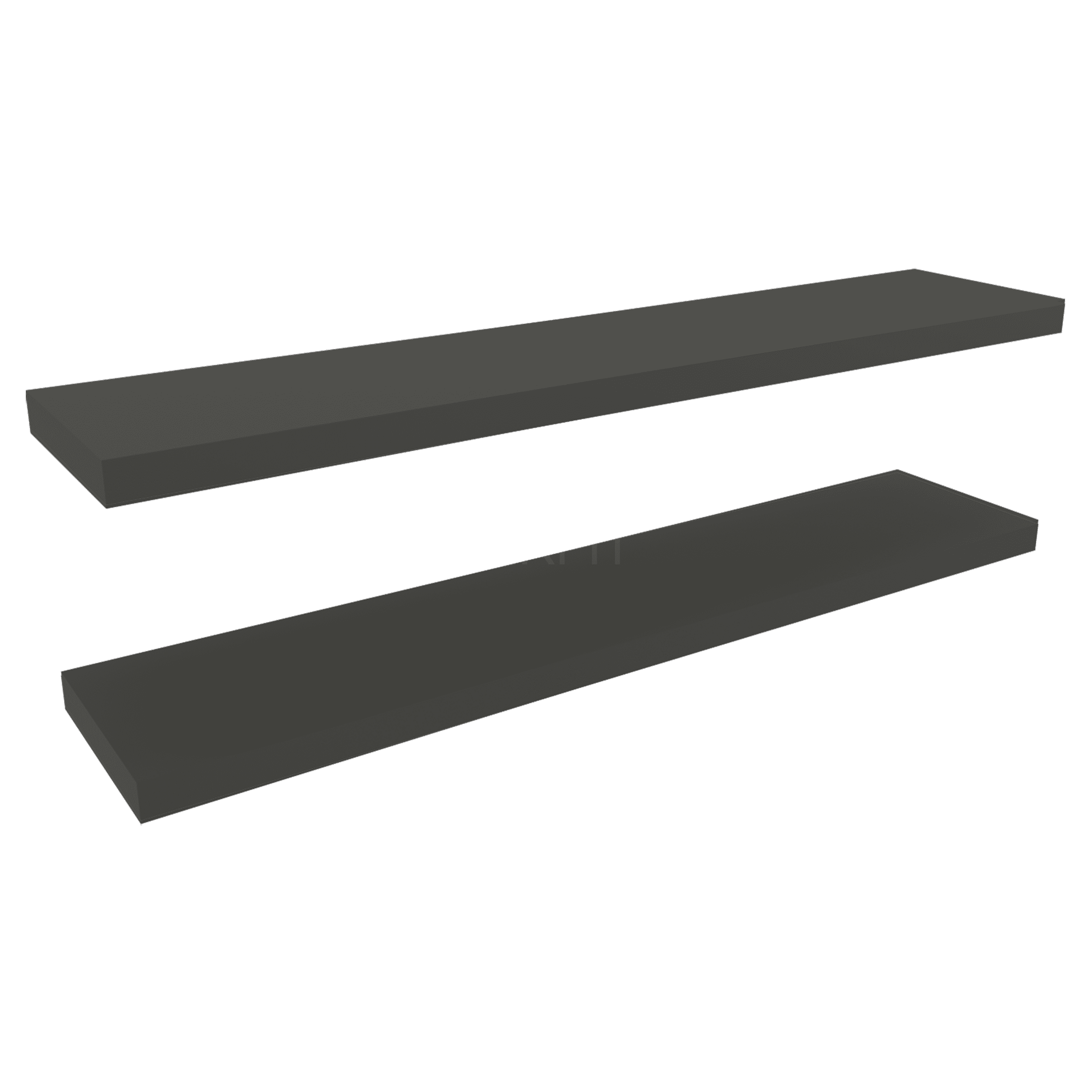 JERFIT 47 inch Floating Shelves Set of 2, Modern Wall Mounted Shelves for Living Room, Bedroom, Bathroom, Hidden Brackets, Heavy Duty MDF, Space Saving Storage Display Shelves in Grey