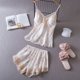 thumbnail image 1 of Daeyard Sexy Lace Cami and Shorts 2 Pieces Pajama Set For Women Silk Floral Pjs Lingerie Set Satin Sleepwear Nightwear, 1 of 3
