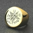 thumbnail image 2 of HOOUN God's Name Tetragrammaton YHWH Ring Stainless Steel Magic Circle Ring Gold Plate-7, 2 of 3