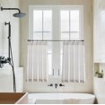 thumbnail image 4 of LIMON HOME Cortinas plisadas a rayas de 36 pulgadas de largo para cabaña, casa de granja, cortina para baño, juegos de 2 piezas, 4 of 5