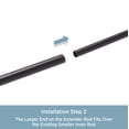 thumbnail image 4 of Kenney Steel Curtain Rod Extender Kit, 43" Adjustable Length, 5/8" Dia., Black, 4 of 5