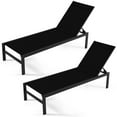 thumbnail image 2 of Gymax 2PCS Patio Chaise Lounge Adjustable Lounge Chair W/ 6-Position Backrest Black, 2 of 10