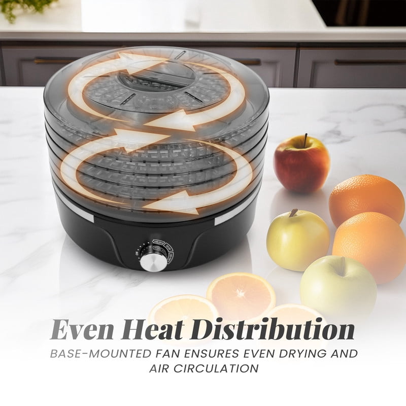 Elite Cuisine Food Dehydrator with Adjustable Temperature Dial and 5 Trays