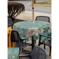 thumbnail image 6 of Square Outdoor Tablecloth with Umbrella Hole Bird Flowers Outside Table Cloth Waterproof Patio Table Cover Watercolor Pastoral Spring Botanical Plants Zipper Tablecloths for Picnic Camping 60x60 Inch, 6 of 8