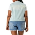 thumbnail image 3 of MODA NOVA Juniors Plus Size Fashion Button Sleeveless Denim Vest Jacket Light Blue 1X, 3 of 5