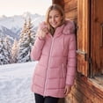 thumbnail image 4 of Winter Coats for Women Quilted Winter Jacket Windproof Puffer Parka Coat, Pink 2XL, 4 of 8