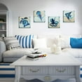 thumbnail image 2 of Navy Blue Fish Wall Art Bedroom Beach Themed Sea Turtle Jellyfish Octopus Pictures Kids Nursery Room Decor Boho Ocean Animal Painting Canvas Artworks for Bathroom Living Home Decorations 12x12" 4 Pcs, 2 of 6