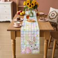 thumbnail image 2 of Happy Easter Table Runner 72 Inches, Spring Easter Bunny Eggs Floral Colorful Plaid Bed Runner Dresser Scarves Tabletop for Indoor Outdoor Parties/Ceremony/Banquet, 13" x 72", 2 of 8