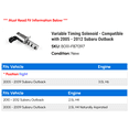 thumbnail image 2 of Variable Timing Solenoid - Compatible with 2005 - 2012 Subaru Outback - Holstein, 2 of 2
