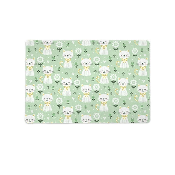 Cats And Flowers Mat Rectangle -Image by Shutterstock,