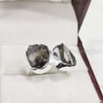 thumbnail image 5 of Natural Smoky Quartz Ring, Rough Quartz Gemstone Ring, 2 Stone Adjustable Ring, 925 Sterling Silver, Womens Ring, Christmas, Thanksgiving, Handmade, Statement Jewelry, Rough Gemstone Jewelry, 5 of 6