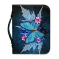 thumbnail image 1 of Xoenoiee Blue Butterfly Print Bible Case Bible Cover Faux Leather Carrying Book Holder Church Bags with Zipper Study Essentials Organizer Tote Gifts for Women Men, M, 1 of 7
