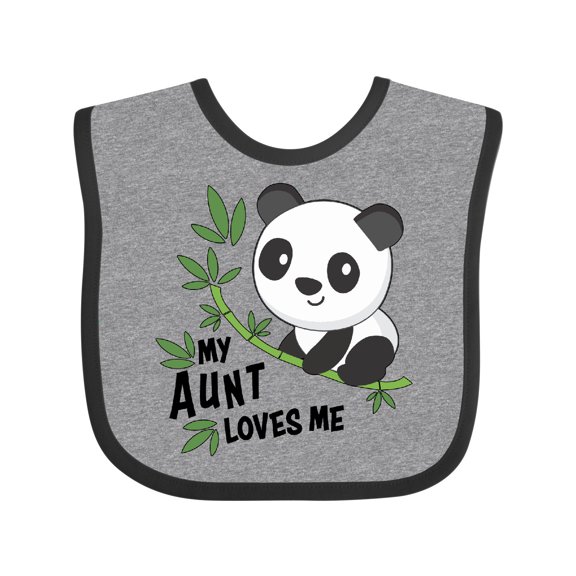 Inktastic My Aunt Loves Me Cute Panda Boys or Girls Baby Bib