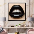 thumbnail image 3 of Designart 'Woman Lips With Black Lipstick & A Gold Chain' Modern Framed Art Print, 3 of 4