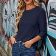 thumbnail image 5 of Womens Tops 3/4 Sleeve Crew Neck Casual Pullover Sweatshirt, 5 of 7