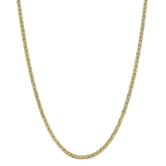 10K Yellow Gold Anchor chain 24 in 3.2 mm 3.20mm Semi-Solid