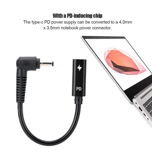 Cable De Carga Tipo C Duradero De 65 W, Cable De Carga Portátil Con Enchufe Macho De 4,0 Mm X 1,35 Mm, Con Chip Inductor De PD Para Portátil