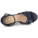 thumbnail image 4 of Sandalias De Cuña Correa De Tobillo Tacón De Cuña Alpargata Para Mujer Azul profundo 39, 4 of 6