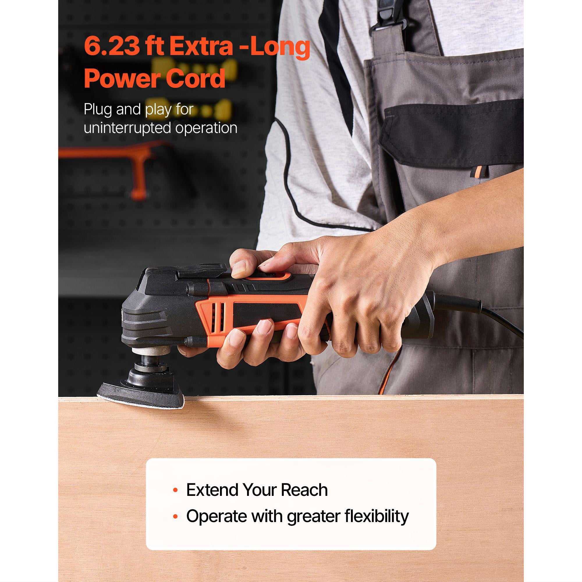 Multi Tool Reciprocating Saw 6 Speed 15000 22000 RPM 3.2 Degree Oscillation Angle 13 Saw Blades LED Light Tool Bag