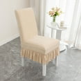 thumbnail image 5 of Chair Cover Elastic Non-Slip Stretch Slipcover With Pleated Skirt And Embroidered Leaf Pattern, 5 of 6