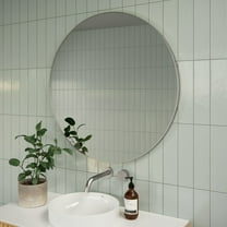 Glass Warehouse Sf-R-32 Leia 32" Diameter Contemporary Circular Framed Bathroom Wall