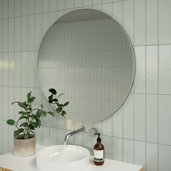 Glass Warehouse Sf-R-32 Leia 32" Diameter Contemporary Circular Framed Bathroom Wall