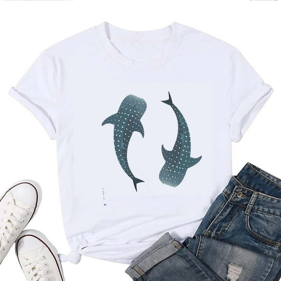 Whale Shark T-Shirt for Women – Marine Life Graphic Tee for Ocean Lovers, Cute Underwater Animal Shirt