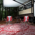 thumbnail image 4 of NUU GARDEN Outdoor Rug, Plastic Straw Foldable Area Rug Indoor Outdoor Carpet for Patio Decor Balcony Camping Picnic RV, 6 ft x 9 ft, Red and White, 4 of 7