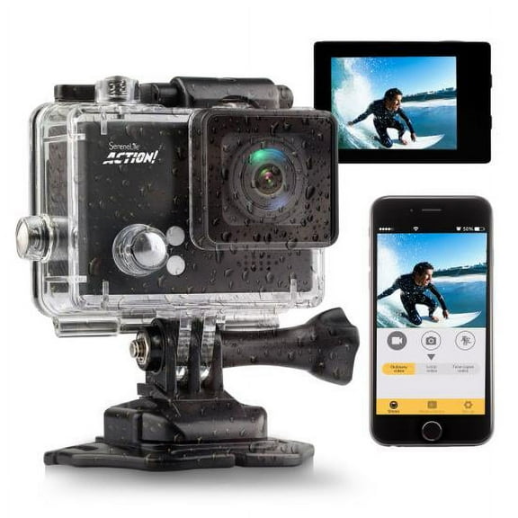 SereneLife Compact Action Cam 4K Ultra HD Wi-Fi Camera W/ Slow-Mo Recording, 1080p  Sports Camera