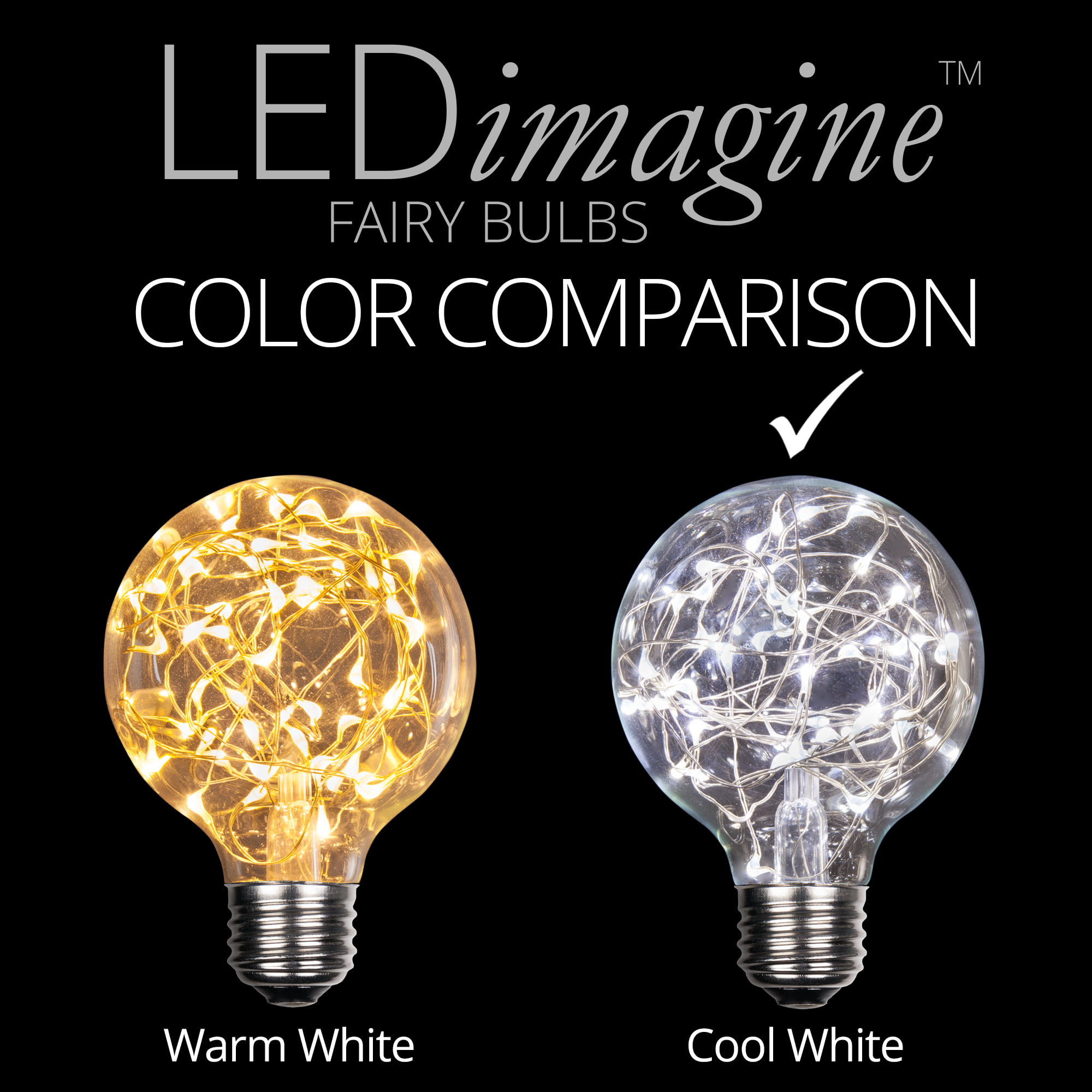 LEDimagine G95 Bulb, 50 Warm White LED Diodes Inside, Glass Finish, E26 Base - Walmart.com