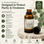 Eucalyptus Essential Oil - 1 fl oz (30 ml) Glass Bottle w/ Euro Dropper - 100% Pure Essential Oil by GreenHealth