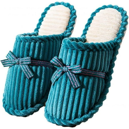 

shuwee Women Winter Fuzzy Slippers Warm Memory Foam Indoor/Outdoor House Slippers Anti-slip Shoes