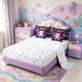 thumbnail image 3 of Manfei Ocean-Themed Axolotl 7-Piece Twin Bedding,Watercolor Animals Pattern Bedding Comforter Set,Colorful Stars Reversible, 3 of 7