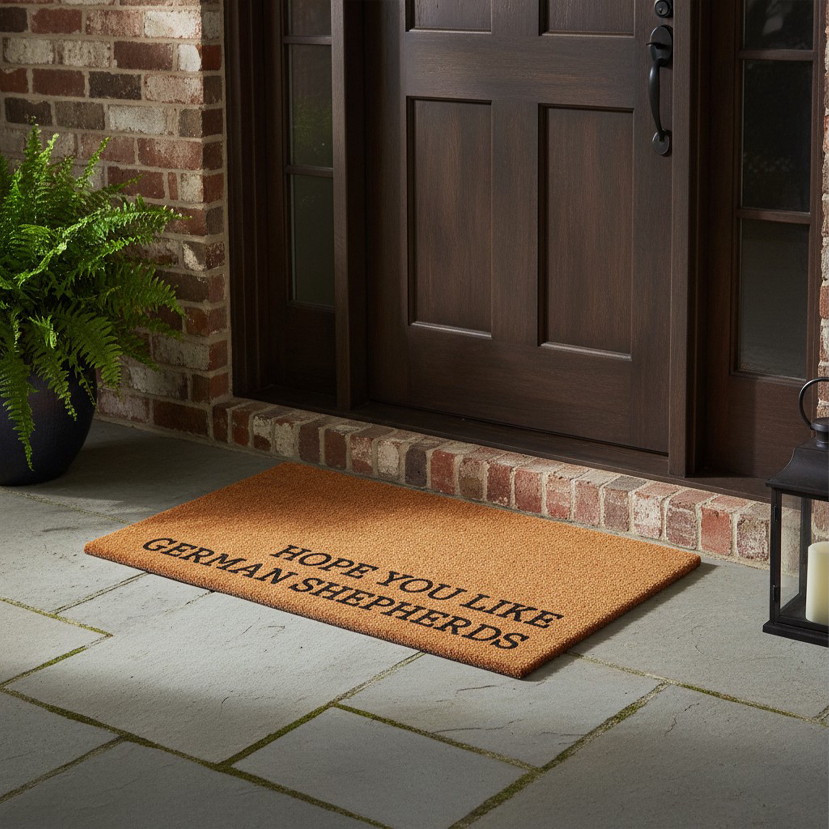 Hope You Like Germen Shepherds Non Slip Vinyl Backing, Front Door Mat, 24"x36"