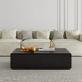 thumbnail image 5 of POVISON Modern Rectangular Coffee Table, Wood Coffee Table with Storage, 4 Solid Wood Drawers, Fully-Assembled, 51", Black, 5 of 6