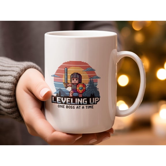 ChaChaCoo Dragon Fire Mug, Leveling Up Mug, Gamer Coffee Mug, Retro Video Game Mug, Fantasy Dragon Mug, Geeky Gift Mug, Gaming Mugs, Gift for Gamers