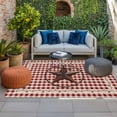 thumbnail image 2 of Farmhouse Outdoor Rug for Patio/Deck/Porch, Non-Slip Large Area Rug 5 x 7 Ft, Vintage Star Retro Rustic Checked Grid Lodge Indoor Outdoor Rugs Washable Area Rugs, Reversible Camping Rug Carpet Runner, 2 of 8