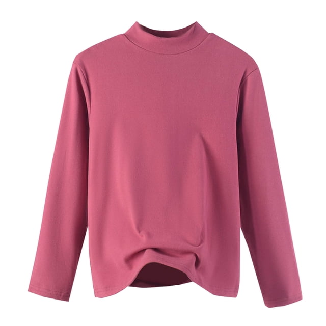 Chemise à Manches Longues Col Rond pour Femmes, Mode Décontractée, Blouse Basique Confortable, T-Shirt de Construction Interne