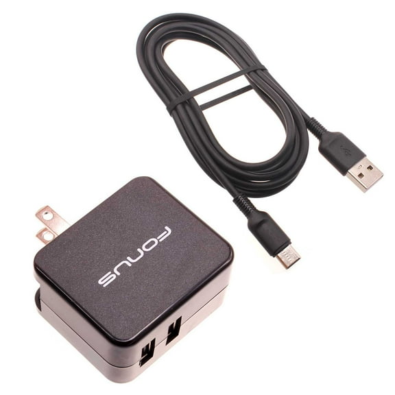 Home Charger 17W for Samsung Galaxy A06/A16 5G/A26 5G/A36 5G/A56 5G - 2-Port USB 3.4A Type-C Cable 6ft Power Adapter