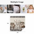 thumbnail image 5 of Cloth Napkins Set of 6 - 20x20 Inches, Cute Owls Washable Reusable Table Napkins, Winter Animals Berry Vintage Black Plaid Beige Soft & Absortbent Dining Napkin for Party Wedding Hotel Restaurant, 5 of 8