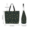 thumbnail image 5 of Bingfone Canvas Tote Bag for Women with Inner Pocket Aesthetic Cute Shopping Tote Bags Reusable Grocery Bags- Golden line fox, 5 of 8